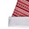 17" Red & White Nordic Striped Santa Hat with Pom Pom